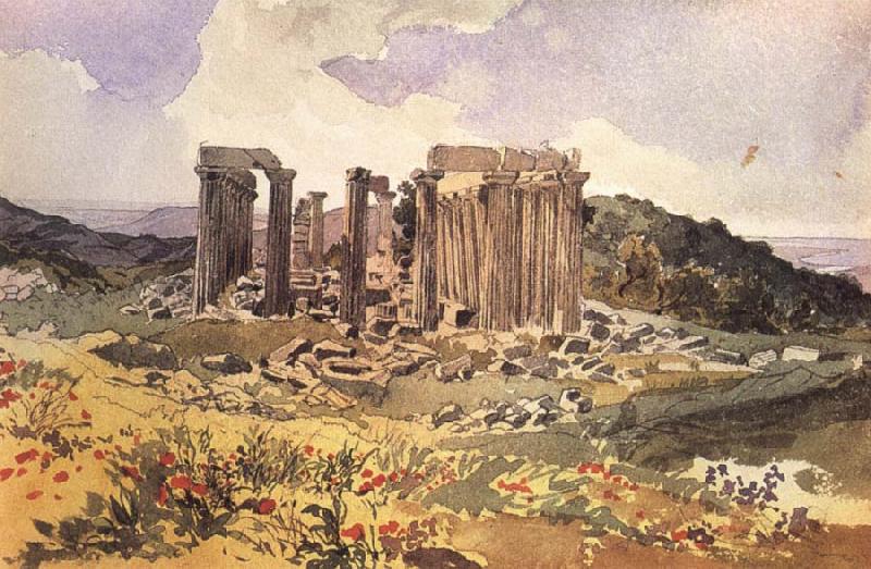 Karl Briullov The Temple of Apollo Epkourios at Phigalia Germany oil painting art